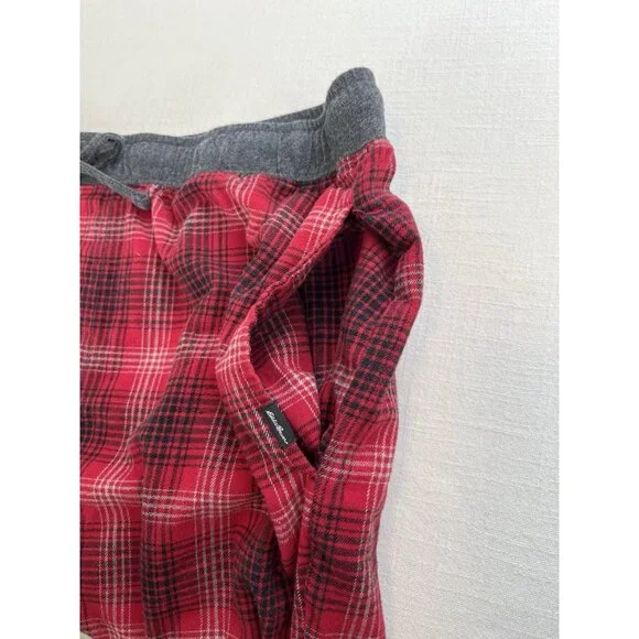 Eddie Bauer Pajama Pants Mens Size XL Red Plaid Flannel Pull‎ On Lounge - Picture 4 of 7